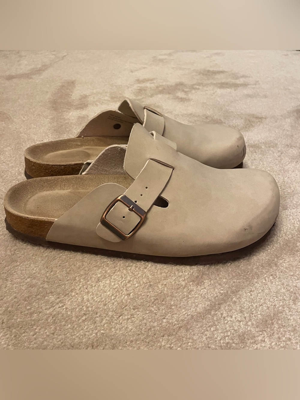 Beige Suede Slip-On Clog